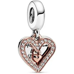 Pandora Charm Moments Funkelndes Freihand-Herz 788693C01 - bicolor