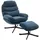 Homcom Relaxsessel mit Hocker Chenille 80 x 100 x 80 cm Blau drehbar