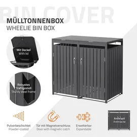 ML-Design Mülltonnenbox 2er 132 x 80 x 116,3 cm anthrazit