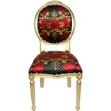 Pompöös by Casa Padrino Luxus Barock Esszimmer Stuhl Rosen Schwarz