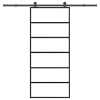 vidaXL Schiebetür mit Beschlag 90x205 cm ESG-Glas & Aluminium