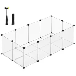 SONGMICS L-XL Freigehege mit Bodenplatten weiß 1,43 m, 73 cm, 46 cm