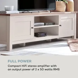 Auna AMP-2 DG Stereo-Hifi-Verstärker 2x50W RMS BT/USB opt. & coax. Dig-In Schwarz