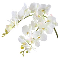 Famibay Kunstblume Orchideenzweig Phalenopsis Orchidee Künstlich Weiß Orchidee Blumen Real Touch