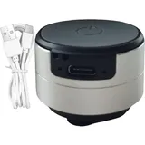 Mini-bluetooth-lautsprecher 2025, Knochenleitung, Stereo-bass, Tragbarer Kompakter Kabelloser Lautsprecher Mit Saugnapf, Silber.