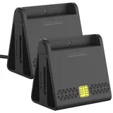 Xystec Kartenleser: 2er-Set USB-Chipkartenleser für Smart-, SIM- und Speicher-Karten, HBCI (Chip-Kartenleser, Laptop, Karte)