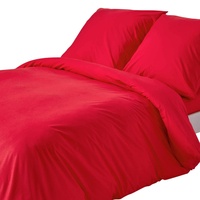 Homescapes 3-teiliges Perkal-Bettwäsche-Set rot aus 100% ägyptischer Baumwolle, 1 Bettbezug 240x220 cm & 2 Kissenbezüge 80x80 cm