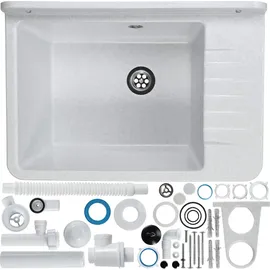 Kadax GOSPO Ausgussbecken aus Polypropylen, 50.5x34x26.5 cm, Waschbecken Weiß