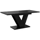 Home Collective Esstisch, Schwarz, Holzwerkstoff, Rechteckig, 80x75x160 cm, Esszimmer, Tische, Esstische