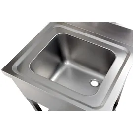 GastroHero Spültisch Basic 6x6 mit 1 Becken, Aufkantung und Grundboden