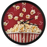 JTKBNVM Popcorn Wanduhr Digitale Wanduhr Digitale Wanduhr Batteriebetriebene Wanduhren für Wohnzimmer Dekor Wanduhr Große Moderne Wanduhr LED Wanduhr