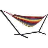 GOLD&CHROME UNIQUE DESIGN Hängematte Outdoor Hängematte - Hängematte mit Gestell Outdoor - Hängematte 2 Personen Hängematte XXL - Hammock Outdoor Rot und Orange