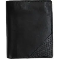 Cash - RFID safe Leder Herren Geldbörse Portemonnaie Wiener Schachtel - Schwarz - Schwarz