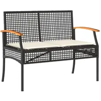 vidaXL Gartenbank mit Kissen 108 x 57 x 85 cm Schwarz