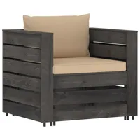 vidaXL Garten-Lounge-Set 2-tlg. grau
