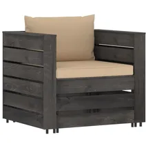 vidaXL Garten-Lounge-Set 2-tlg. grau