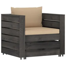 vidaXL Garten-Lounge-Set 2-tlg. grau