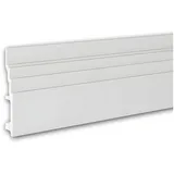 Profhome 653802 Sockelleiste Fußleiste Zierleiste Stuckleiste 2 m 200 cm x 2,5 cm x 16 cm Weiß