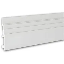 Profhome 653802 Sockelleiste Fußleiste Zierleiste Stuckleiste 2 m 200 cm x 2,5 cm x 16 cm Weiß
