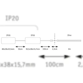 Paulmann LumiTiles COB Slim Stripe Set Zigbee 2m 78427 LED-Streifen-Basisset LED Warmweiß Weiß
