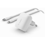 Belkin 20W USB-C Ladegerät, Power Deliver, PPS, inkl. 1m Lightning Kabel, weiß