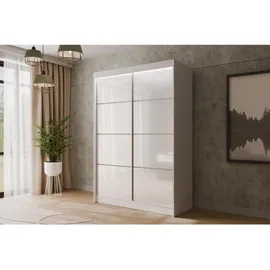altdecor Schiebetürenschrank PEKA3 150 x 215 x 61 cm Weiß