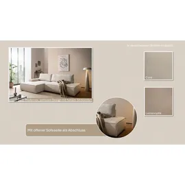 Home Affaire Ecksofa HOME AFFAIRE "SHERWOOD, Schlafsofa in L-Form offen (275cm), Cord, Leinenoptik", grau (anthrazit), B:275cm H:85cm T:167cm, 100% Polyester, Sofas, Ecksofa, Schlaffunktion und Bettkasten, Kedernaht, hoher Sitz- & Liegekomfort