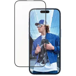 PanzerGlass® Displayschutz Aluminum Rahmen für iPhone 16 & iPhone 15 - Ultra-Wide Fit