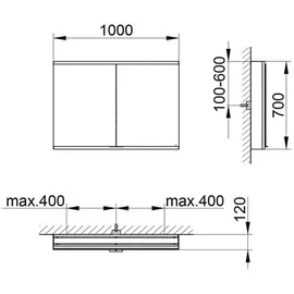 Keuco Royal Modular 2.0 1000 mm silber
