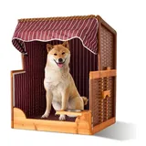 Relaxdays Hundestrandkorb 95 x 75 x 65 cm dunkelrot