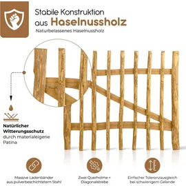 BooGardi Gartentor 120 x 120 cm Haselnuss/Holz