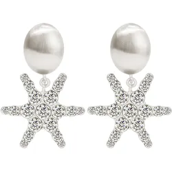 Paar Ohrclips FILIPPA FIRENZE "Stella Clips", silber (silberfarben), Ohrringe, Damen, Edelstahl, mit funkelnden Kristallen