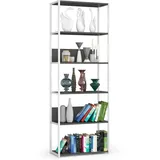 Akord Bücherregal 70 x 32 x 192 cm Weiß/Grau