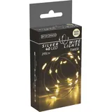 free & easy, self import agencies LED-Lichterkette warmweiß, Batteriebetrieben, 40 LEDs, Silberdraht, Innen, 1,95m