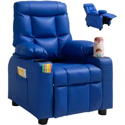 VEVOR Kinder-Liegestuhl mit Getränkehaltern Blau Kindersessel Relaxsessel