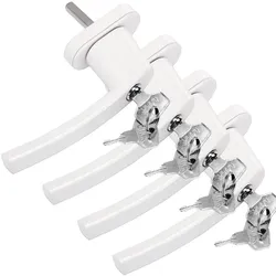 MONZANA® Fenstergriffe 4er Set Aluminium weiß inkl. Schlüssel
