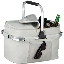 Relaxdays Einkaufskorb hellgrau 45 x 43 x 30,5 cm