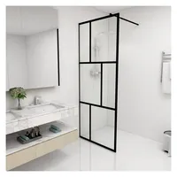 vidaXL vidaXL, Duschwand für Begehbare Duschen mit Hartglas Schwarz 80x195 cm,