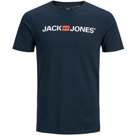 JACK & JONES Herren Rundhals T-Shirt JJECORP LOGO Übergrößen Kurzarm Jersey Plus +Size Shirt, Farben:Schwarz, Größe:XXL