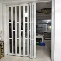 JLXJYS Schiebetür Falttür falttüren innentüren Falttür aus Aluminium mit klarem Acrylglas, 80 cm hoch, weiße Innenfalttüren als Raumteiler, Schlafzimmertür, anpassbare Breite(WxH 56x80in(141x203cm))