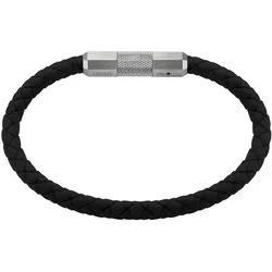 Armband FOSSIL "Schmuck Geschenk Edelstahl Silikon KNOX, JF04884040", schwarz (edelstahlfarben, schwarz), Armbänder, Edelstahl-Silikon, Edelstahl, Silikon