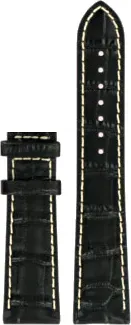 Certina - Leder Ds Podium Gent Square Lederband Schwarz Halb Glanz 21/18mm, Ohne Schna C610017989 - alligator-prägung,rind,schwarz