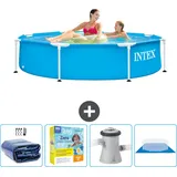 Intex Intex-Schwimmbecken mit rundem Rahmen – 244 x 51 cm – Blau – im Lieferumfang enthalten Accessoire CB8