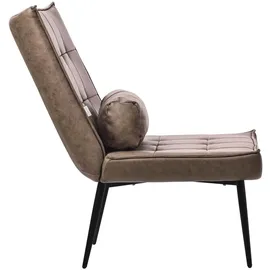 ML-Design Relaxsessel Kunstleder 97 x 100 x 79 cm Braun mit Rückenkissen