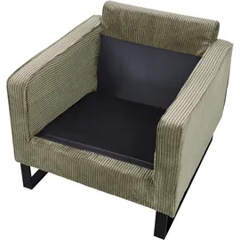 Beliani Sessel VIND Cord 72 x 71 x 70 cm Grün mit Kissen