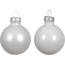Kaemingk Weihnachtsbaumkugeln Glas 3,5 cm 16 Stück weiß