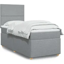 vidaXL Boxspringbett mit Matratze Hellgrau 140x200 cm Stoff