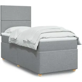 vidaXL Boxspringbett mit Matratze Hellgrau 140x200 cm Stoff