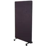 Proregal Akustik-Trennwand HxBxT 147x80x39 cm doppelwandig rollbar Stoff Braun-Grau Büro-Sichtschutz Raumteiler Pinnwand