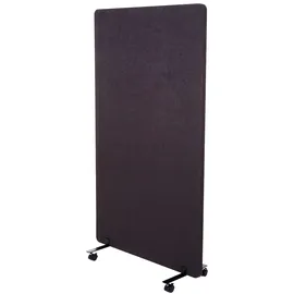 Proregal Akustik-Trennwand HxBxT 147x80x39 cm doppelwandig rollbar Stoff Braun-Grau Büro-Sichtschutz Raumteiler Pinnwand